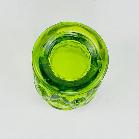 Vintage L.E. Smith Glass Green Moon & Stars Toothpick Holder / Votive - Picture 2 of 4